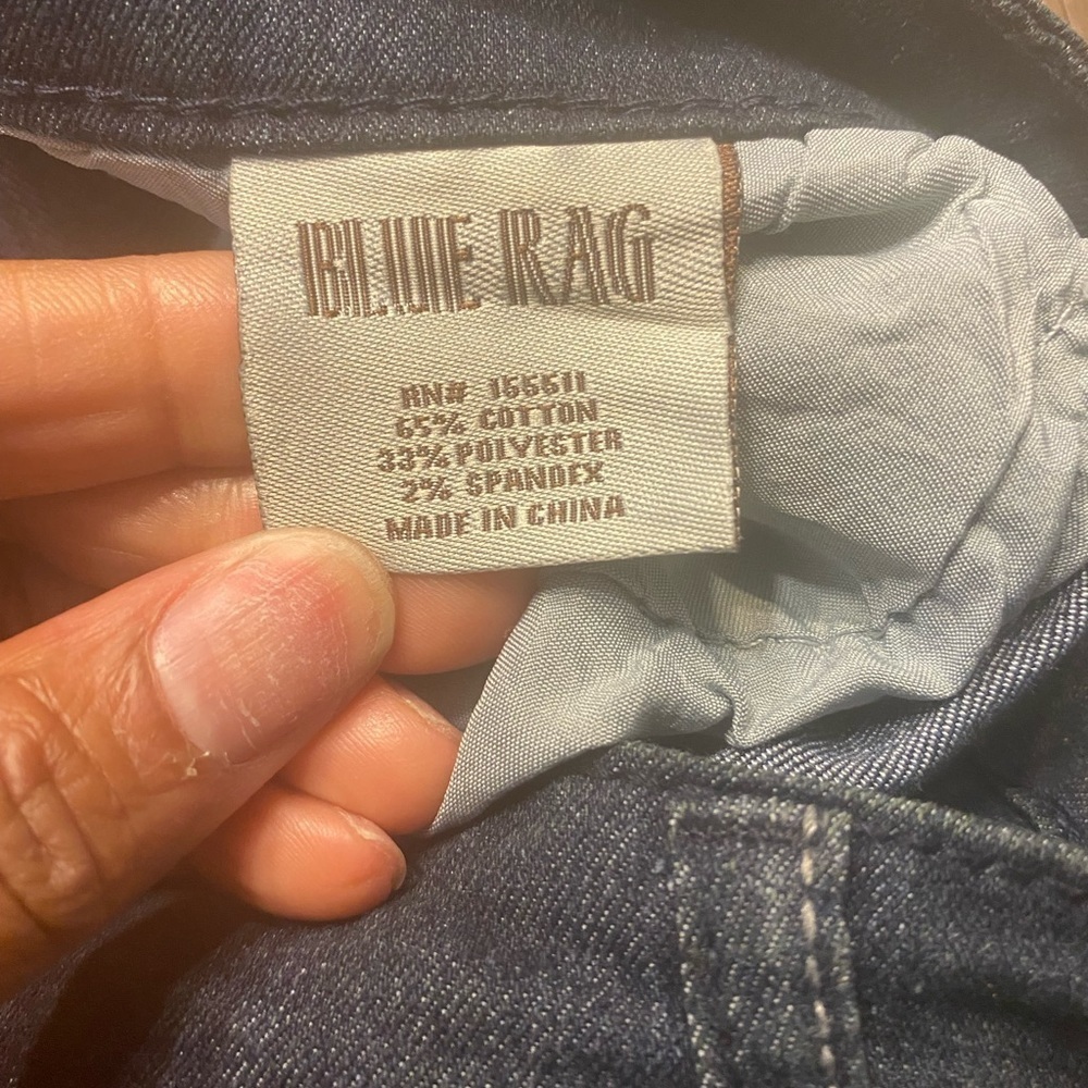 Blue Rag Relaxed Fit Boot Cut Men's 34X32 Denim Blue Jeans Dark Wash. - Picture 8 of 9